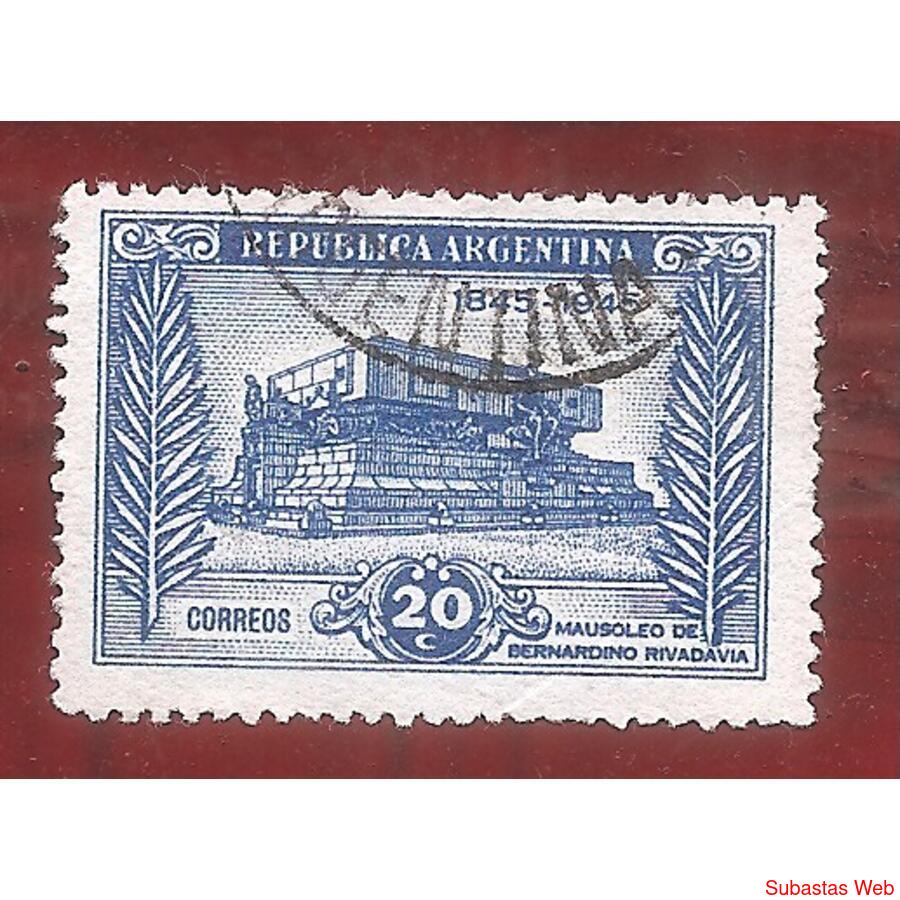 ARGENTINA-EB 1945(461) MUERTE DE RIVADAVIA,  USADA