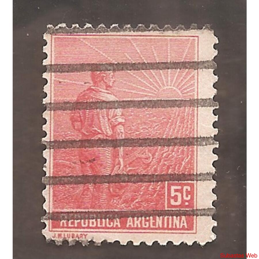ARGENTINA 1911(165) LABRADOR  GRABADOS,  CON FILI  USADA