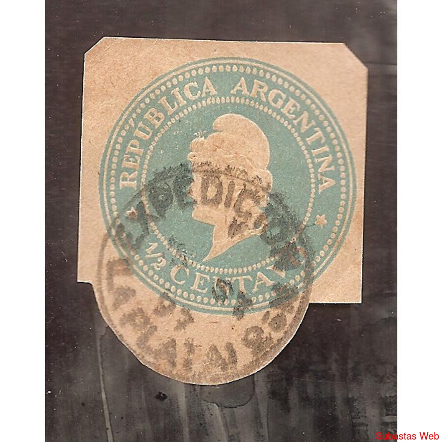 ARGENTINA  1896(FAJ25)  LIBERTAD EN RELIEVE, DE FAJA 25 USAD