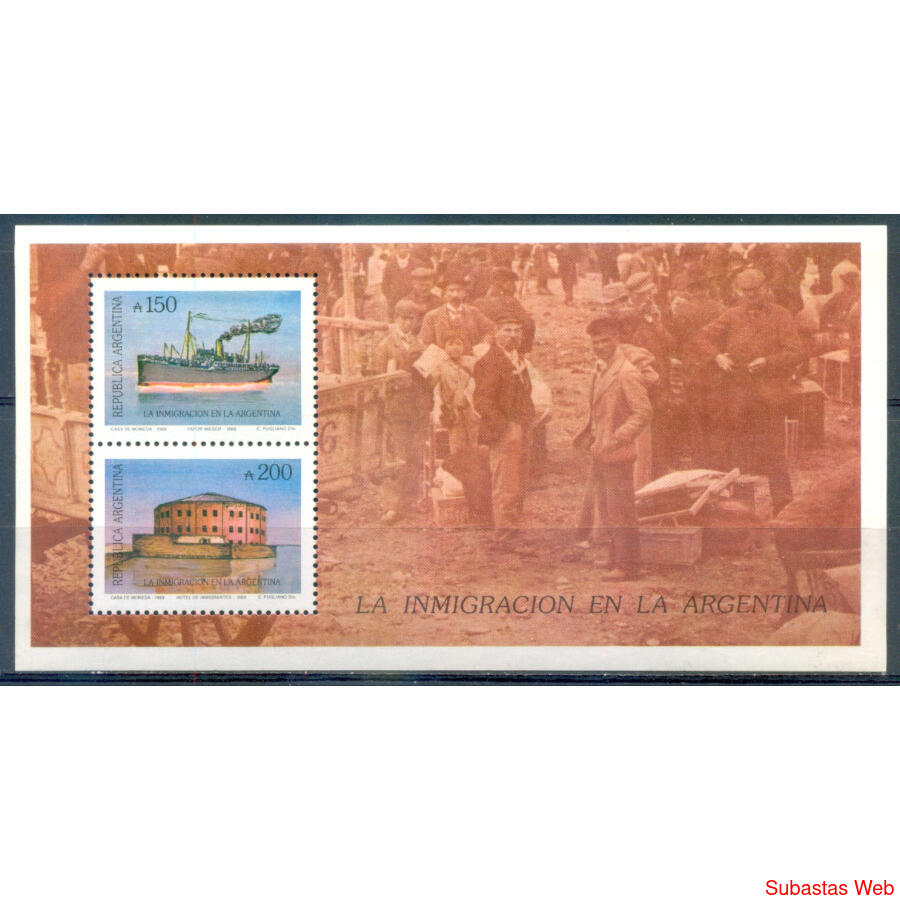 ARGENTINA GJHB 79 INMIGRACION EN ARGENTINA BLOCK MINT U$3.00