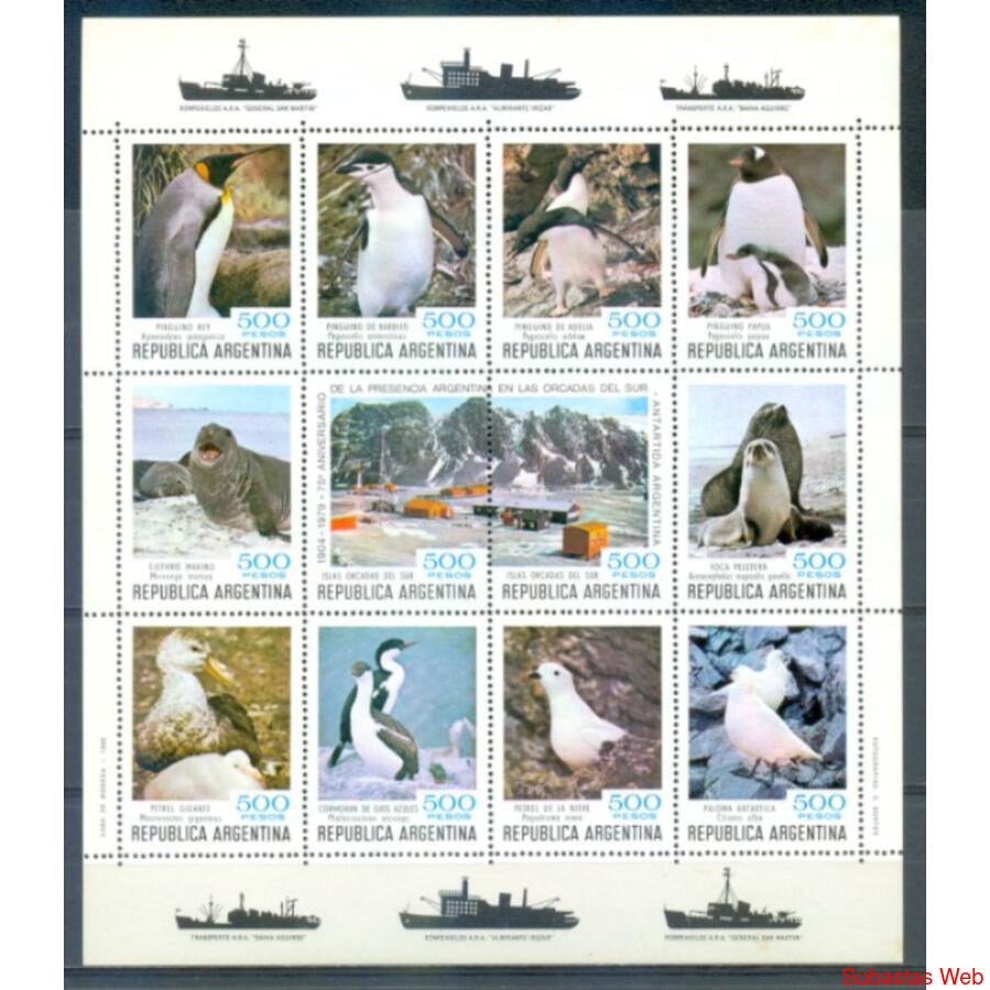 ARGENTINA GJHB44 FAUNA ANTARTICA BLOCK MINT. U$15.00