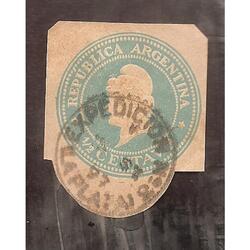 ARGENTINA  1896(FAJ25)  LIBERTAD EN RELIEVE, DE FAJA 25 USAD