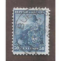 ARGENTINA 1899(126) LIBERTAD SENTADA  11,5x11,5  USADA