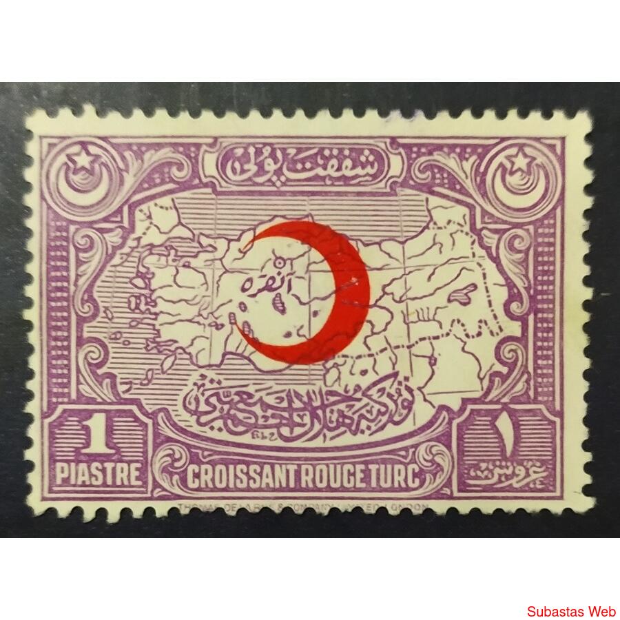 TURQUIA AÑO 1928 MEDIA LUNA ROJA, MICHEL 9-Ze, NSG.