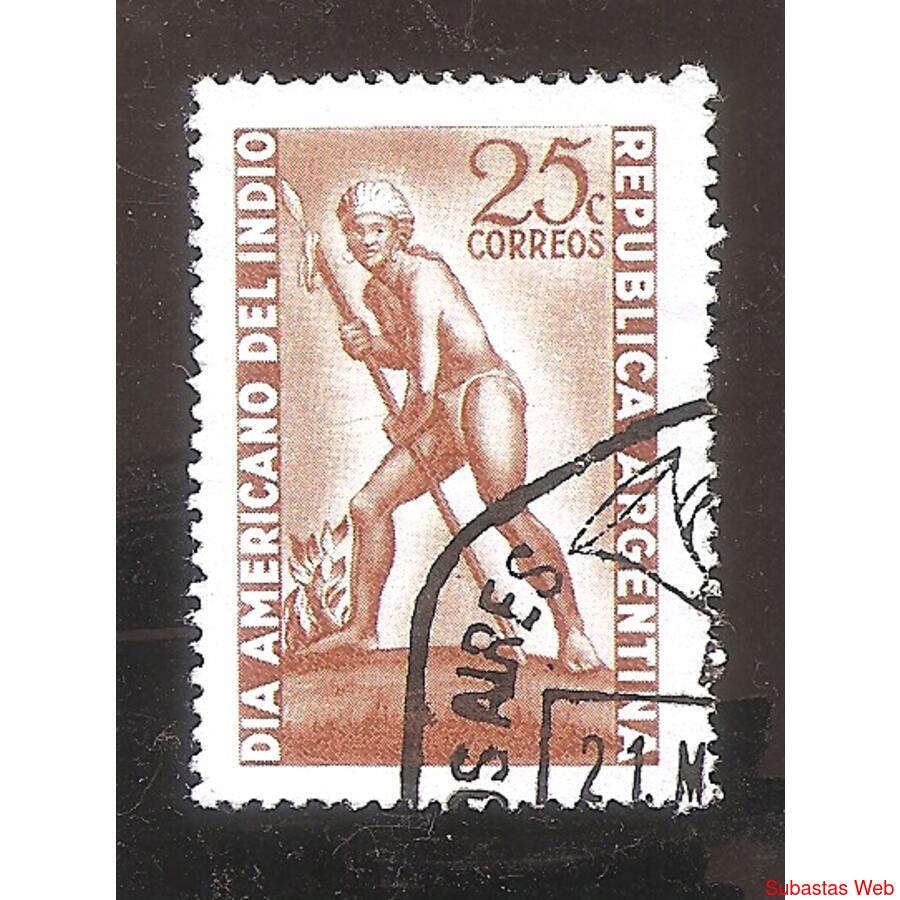 ARGENTINA 1948(494) DIA DEL INDIO AMERICANO USADA