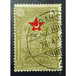 TURQUIA AÑO 1929 MEDIA LUNA ROJA, MICHEL 16-Zh, USADA