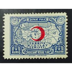 TURQUIA AÑO 1938 MEDIA LUNA ROJA, MICHEL 43I-Zm, NSG