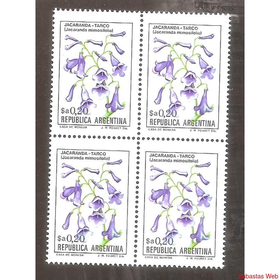 ARGENTINA 1983/1410) CUADRITO  FLORES JACARANDA MINT