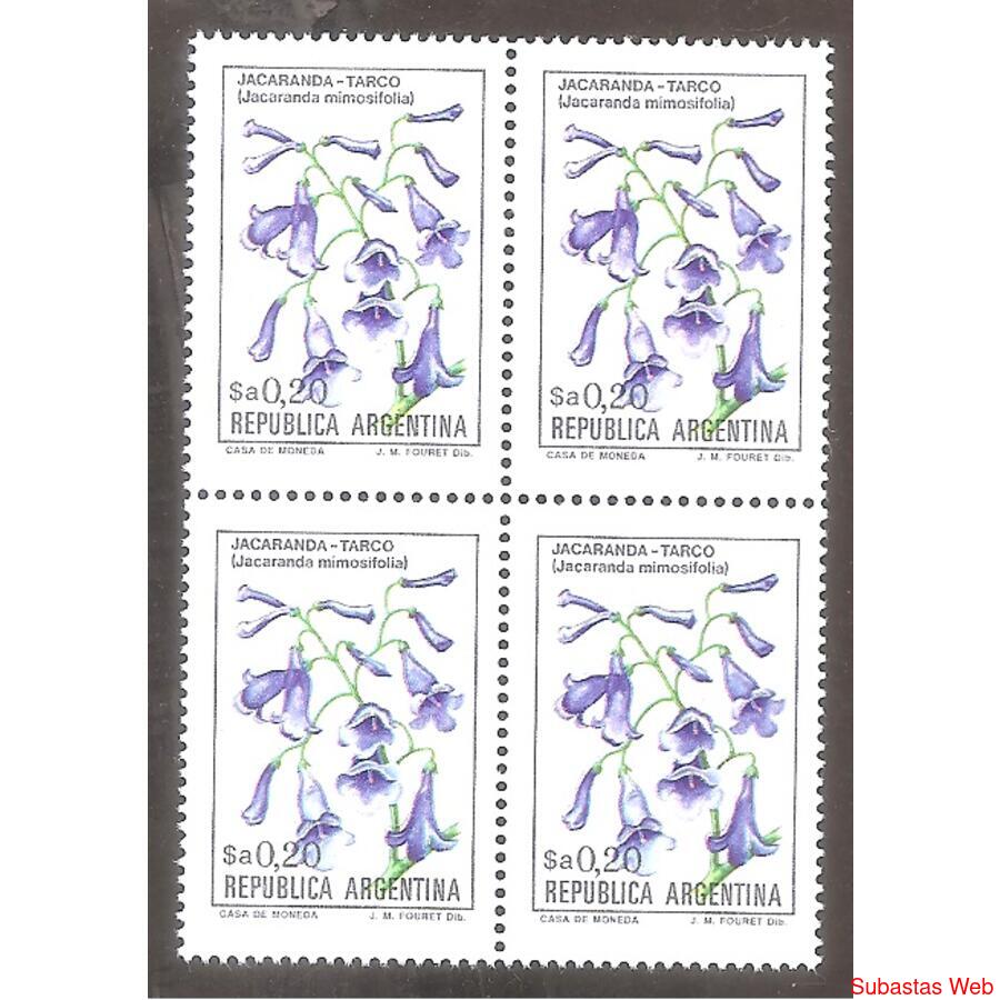 ARGENTINA 1983(1410a) CUADRITO FLORES: JACARANDA MINT