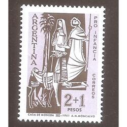 ARGENTINA 1961(653GZ6) PRO INFANCIA VARIEDAD GZ6 MINT