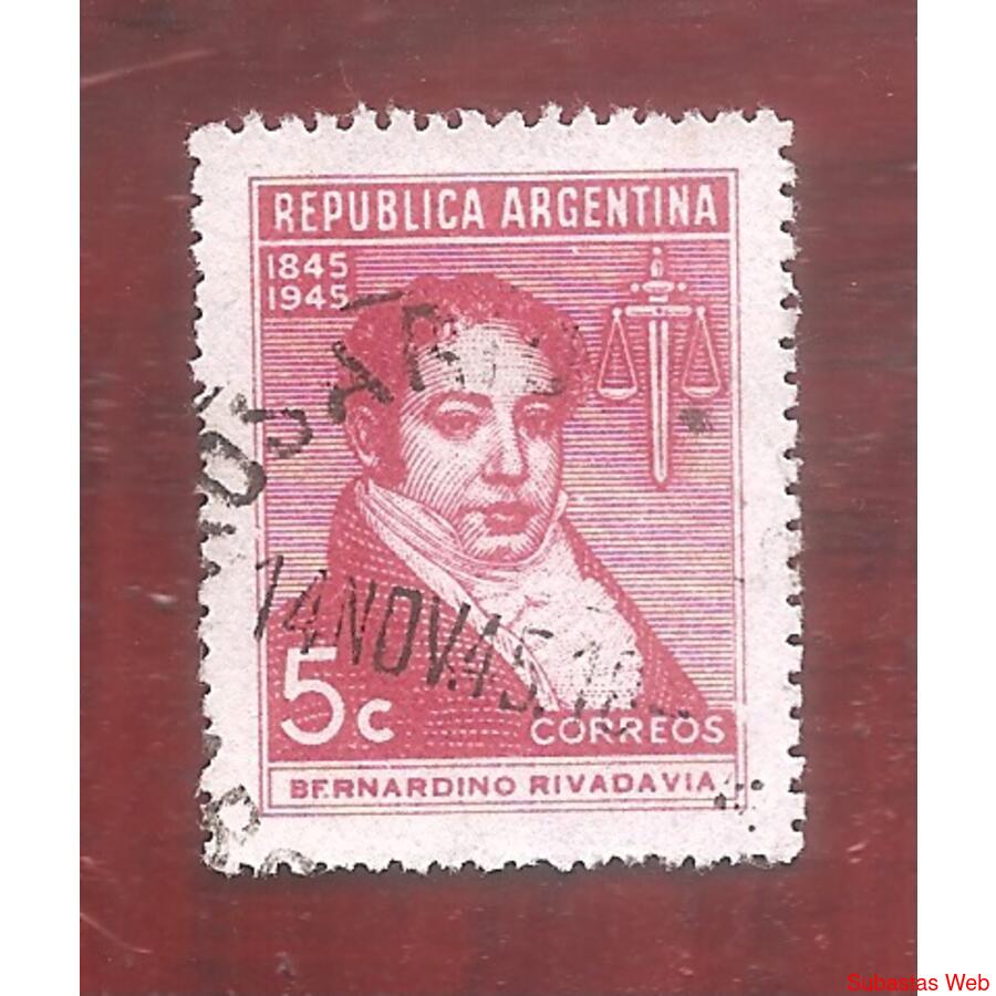 ARGENTINA 1945(460) MUERTE DE RIVADAVIA  USADA