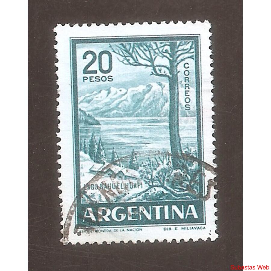 ARGENTINA 1959(606Ca) NAHUEL HUAPI  TIZADO  USADA