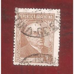 ARGENTINA 1946(472) PROC Y RIQ: SARMIENTO SIN FILIGRANA USAD