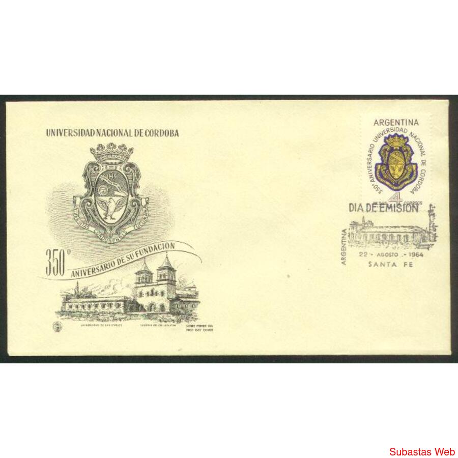 ARGENTINA 1964(691) SOBRE PDE:  UNIVERSIDAD DE CORDOBA