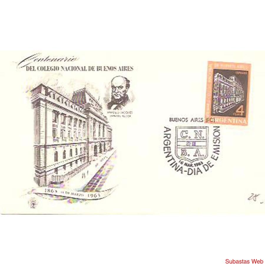 ARGENTINA 1963(667) SOBRE PDE: COLEGIO BUENOS AIRES