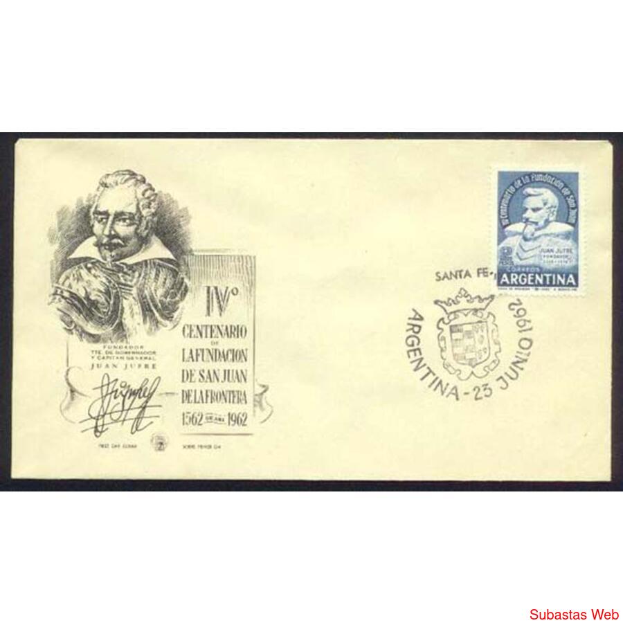 ARGENTINA 1962(659) SOBRE PDE:  FUNDACION DE SAN JUAN