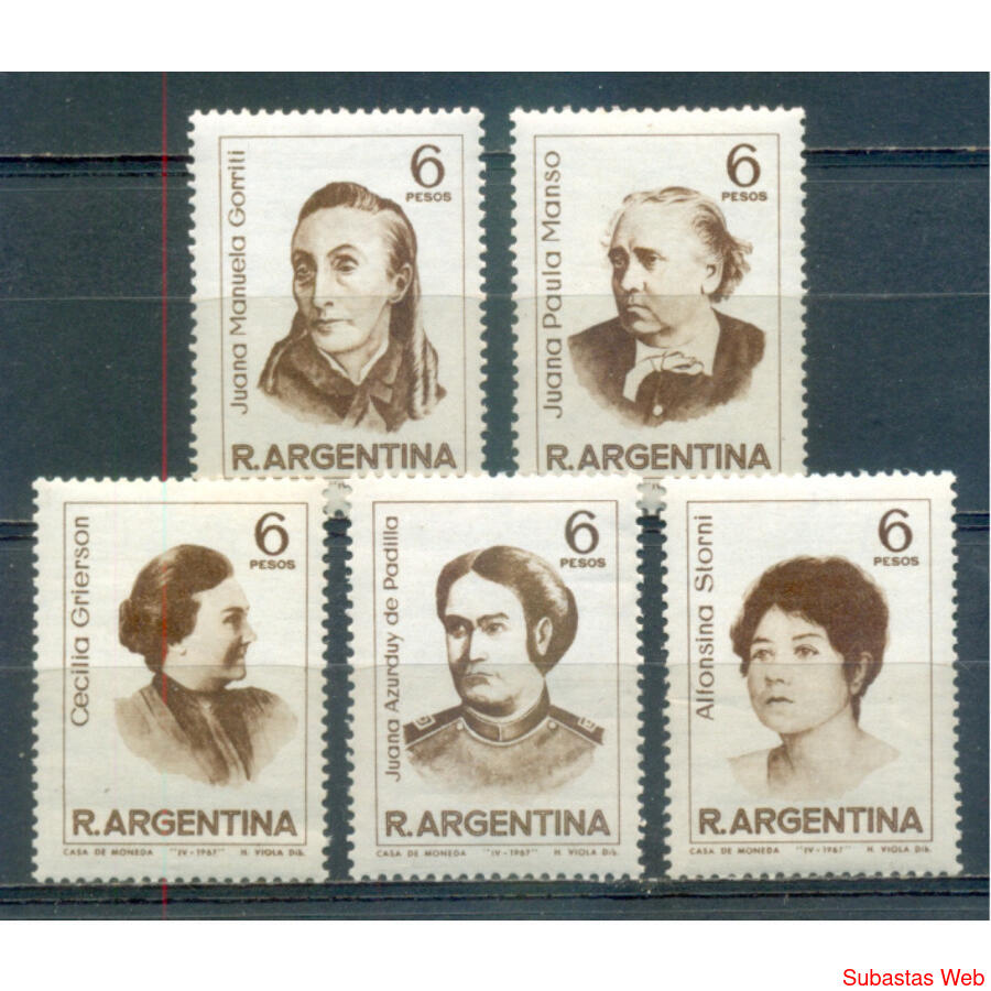 ARGENTINA GJ 1407 / 1411. MUJERES ARGENTINAS. SERIE MINT