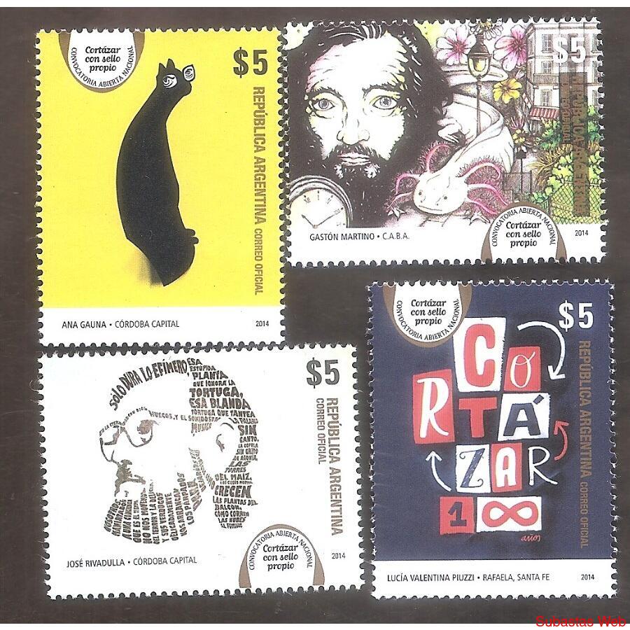 ARGENTINA 2014(4070-73)  HOMENAJE A JULIO CORTAZAR  MINT