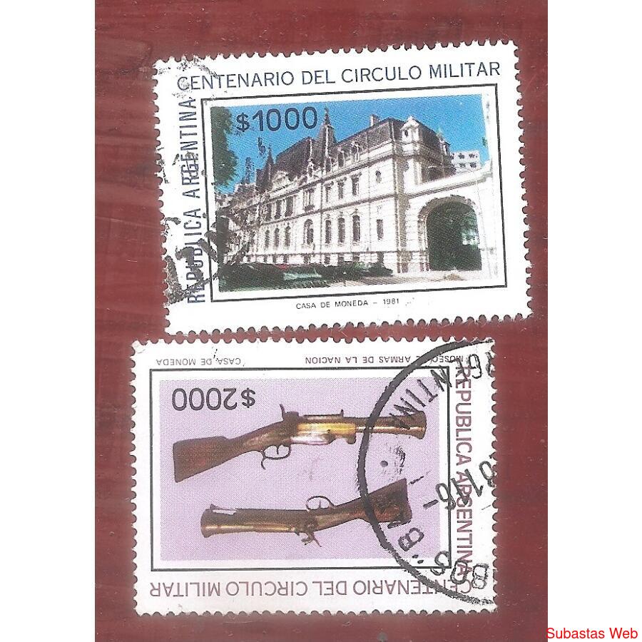 ARGENTINA 1981(1294-95) CENTENARIO DEL CIRCULO MILITAR USADA