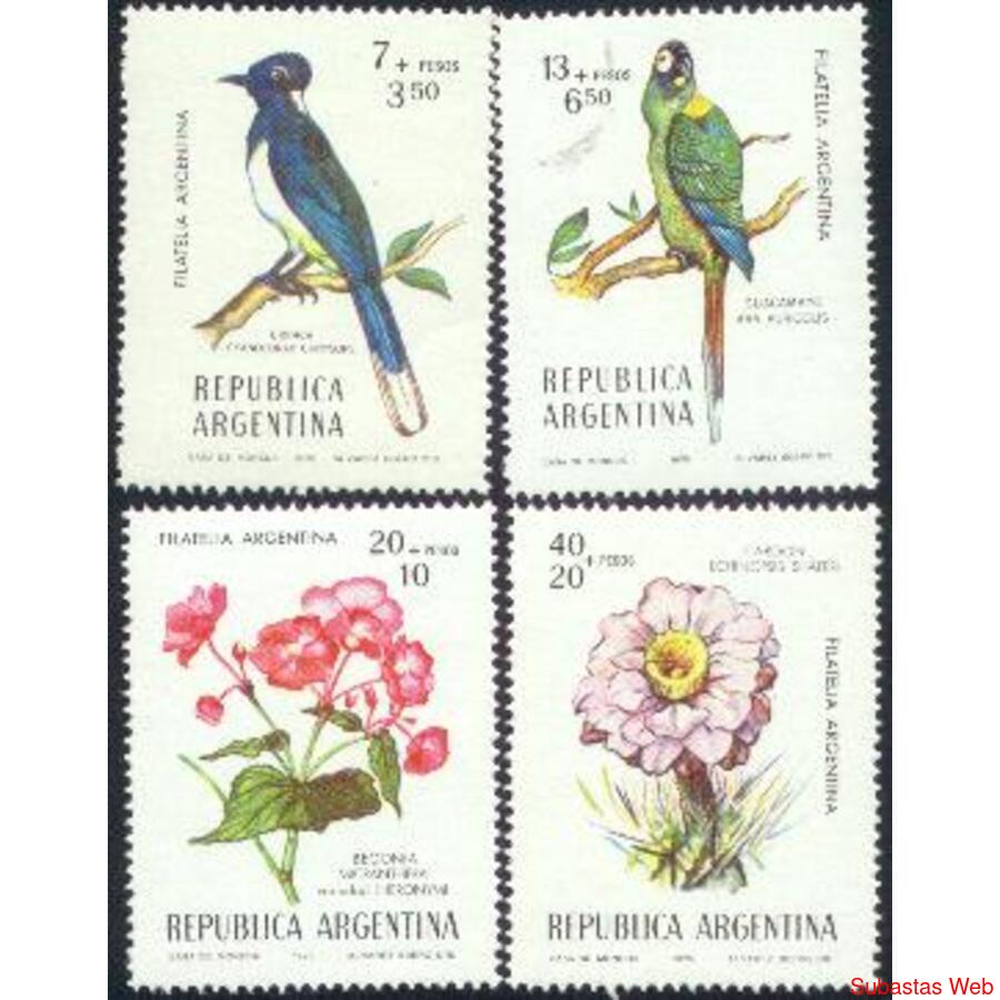 ARGENTINA 1976(105356) FLORES Y PAJAROS  MINT