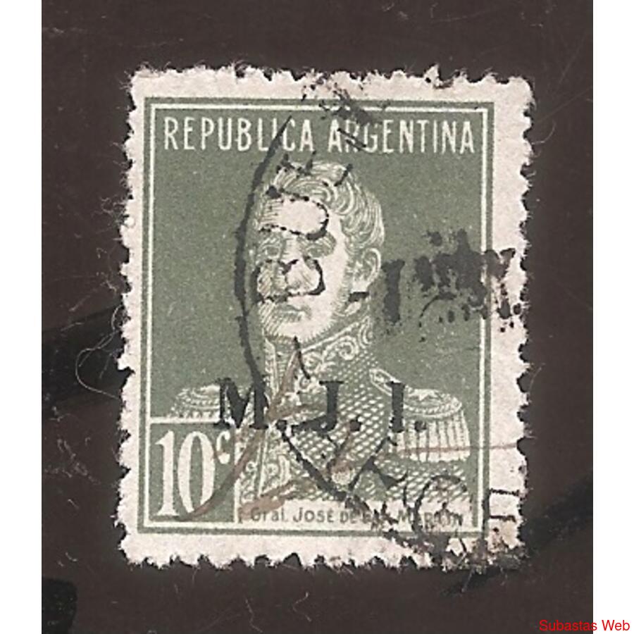 ARGENTINA 1923(302-252) san martin sin punto  m.j.i.  usada