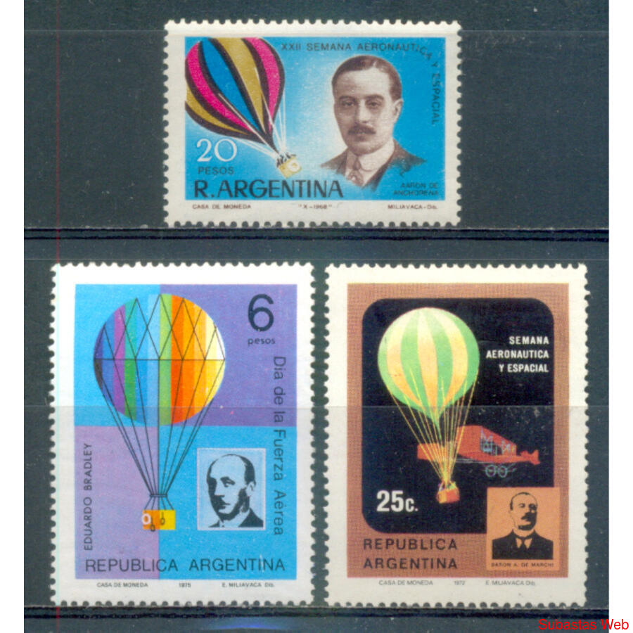 ARGENTINA GJ1458 + GJ1596 + GJ1698. VUELOS EN GLOBOS. NUEVAS