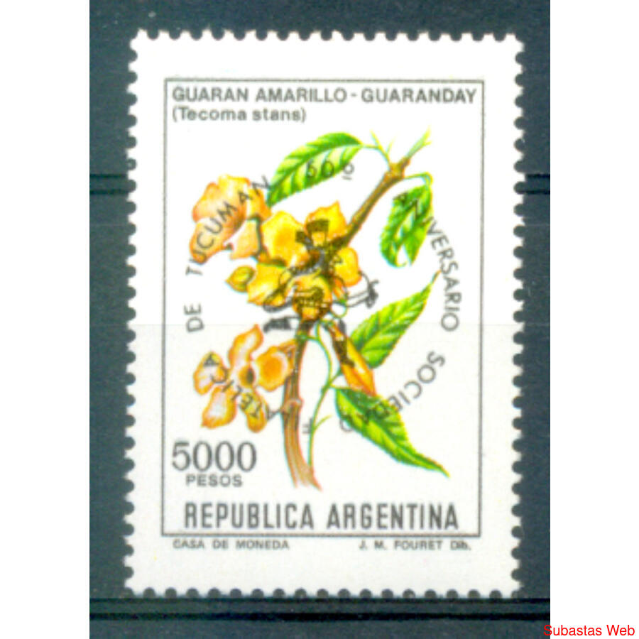 ARGENTINA GJ2049. FLOR RESELLADO SELLO MINT. U$ 2.00