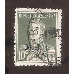 ARGENTINA 1923(302-252) san martin sin punto  m.j.i.  usada