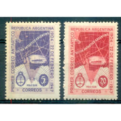 ARGENTINA GJ943/944 - 1° CORREO ANTARTICO SERIE MINT U$3.00