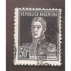 ARGENTINA 1923(308)  SAN MARTIN SIN PUNTO  USADA