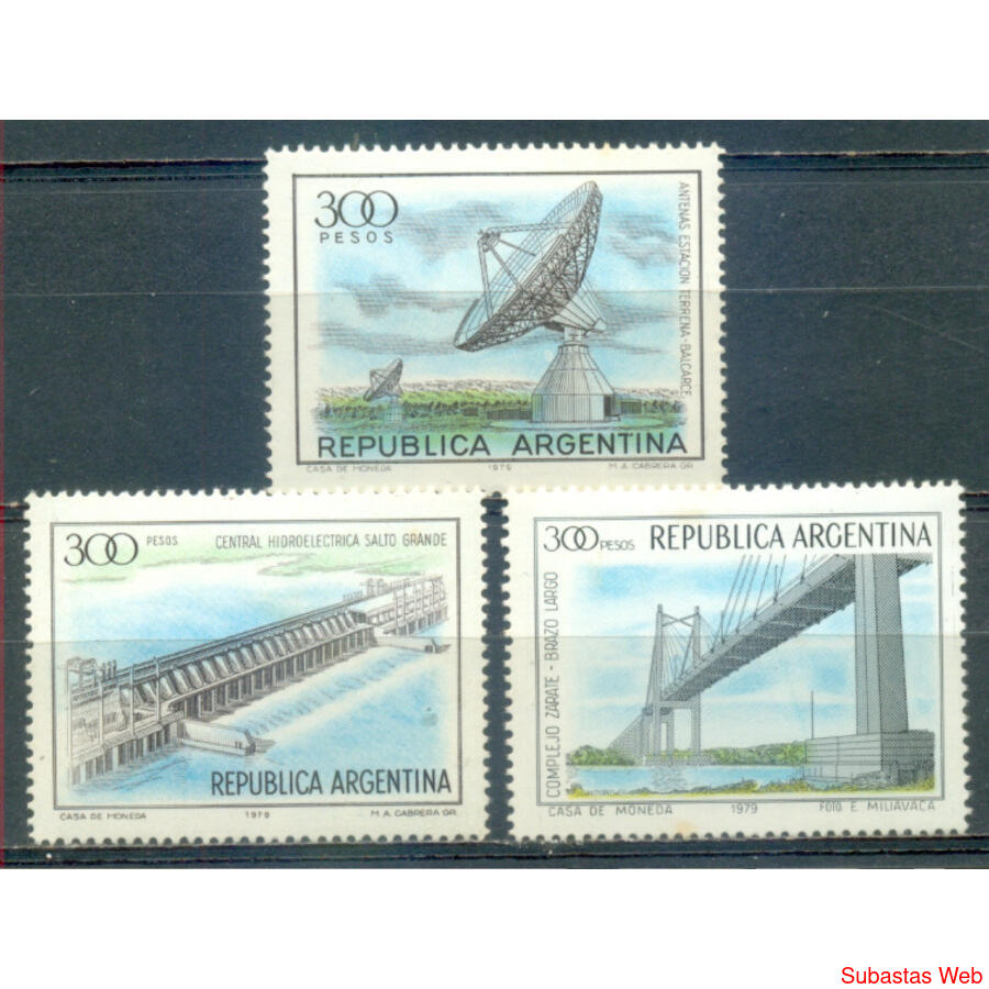 ARGENTINA GJ1911 /1913 GRANDES OBRAS. SERIE COMPLETA MINT