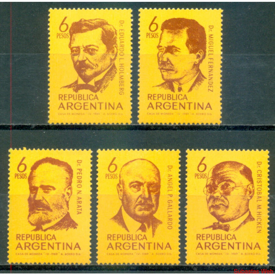 ARGENTINA GJ1474 / 1478. CIENTIFICOS. SERIE NUEVA  U$2.50