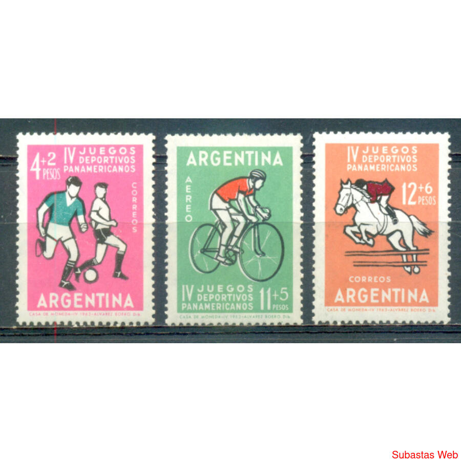 ARGENTINA GJ1257/1259. JUEGOS PANAMERICANOS. SERIE MINT