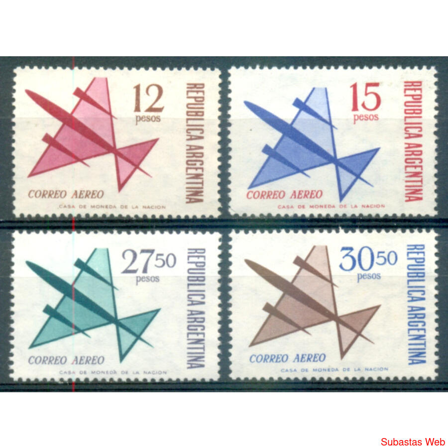 ARGENTINA GJ1337 / 1340 CORREO AEREO SERIE NUEVA. U$ 9.00