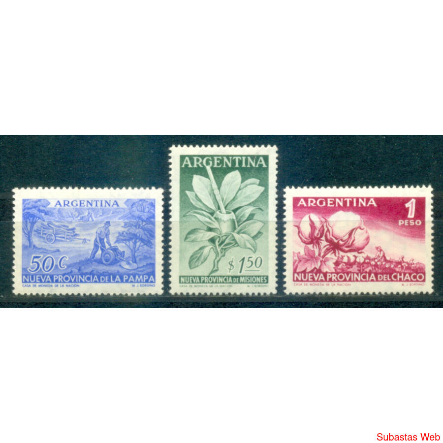 ARGENTINA GJ1068 /1070. NUEVAS PROVINCIAS. SERIE COMPLETA!