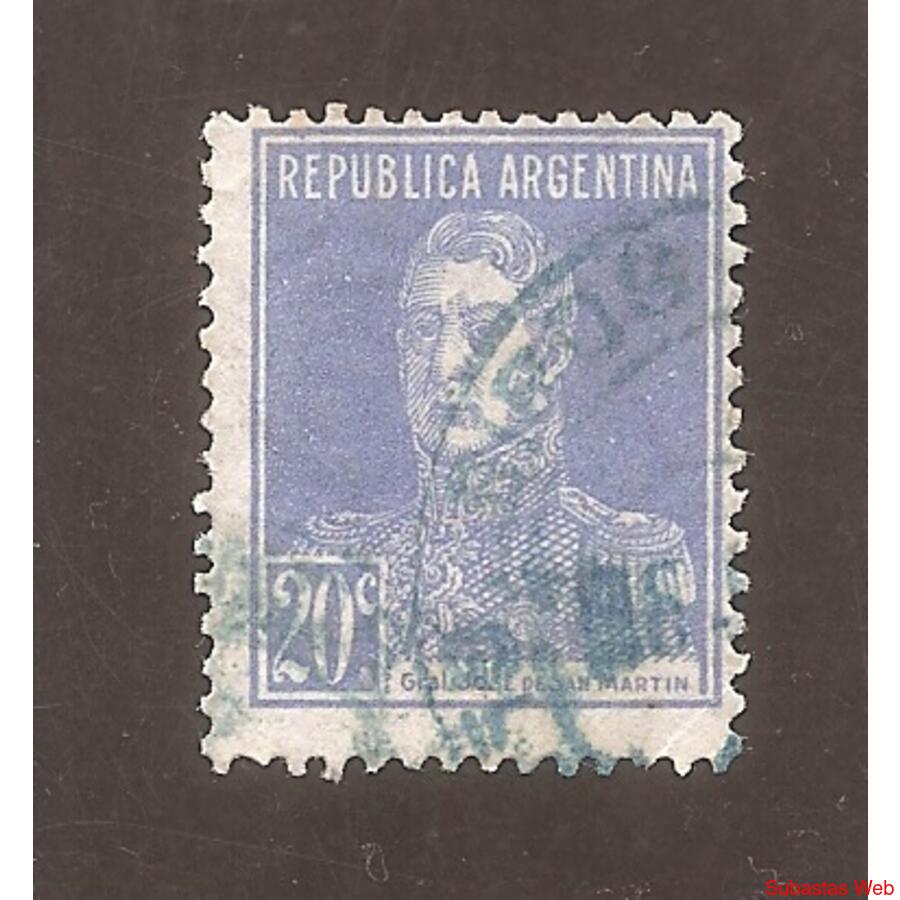 ARGENTINA 1923(284) SAN MARTIN CON PUNTO 13,5x13,5 USADA
