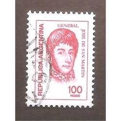 ARGENTINA 1977(1089)SAN MARTIN TAMAÑO REDUCIDO  USADA