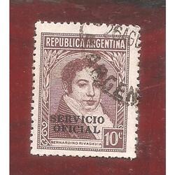 ARGENTINA 1939(395Ya-342B) RIVADAVIA  TIPO IV  SO 12mm  USAD