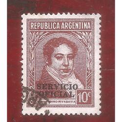 ARGENTINA 1939(395I-342E) RIVADAVIA  TIPO III,  RR,  SO, USA