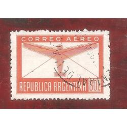 ARGENTINA 1942(A25) AEREA EMISION DEFINITIVA OFFSET USADA