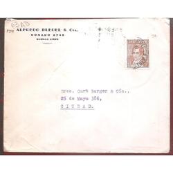 ARGENTINA 1939  SOBRE CIRCULADO  NUMERO  63AD