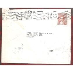 ARGENTINA  1939  SOBRE CIRCULADO NUMERO 63AE