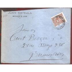 ARGENTINA 1939 SOBRE CIRCULADO NUMERO 63F