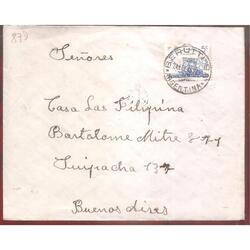 ARGENTINA 1945  SOBRE CIRCULADO NUMERO  87D