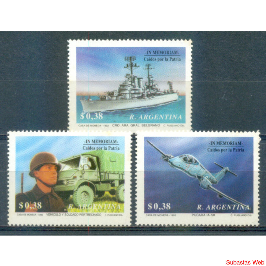 ARGENTINA GJ2588/90 CAIDOS POR LA PATRIA. SERIE MINT U$3.60
