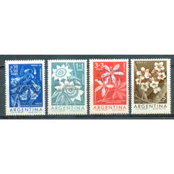 ARGENTINA GJ1211/1214 FLORES RESELLADOS. SERIE MINT U$2.30