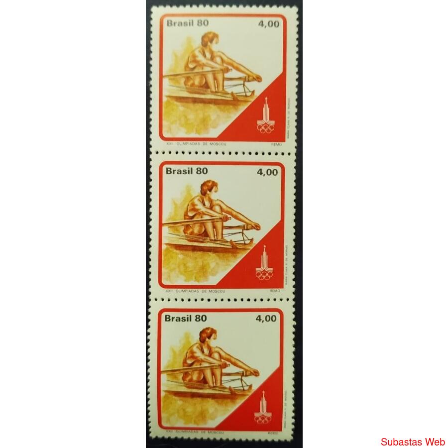 BRASIL AÑO 1980, SCOTT 1702, MINT, TIRA X 3