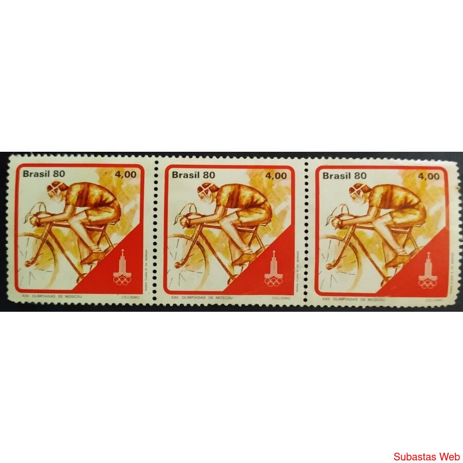 BRASIL AÑO 1980, SCOTT 1704, MINT, TIRA X 3