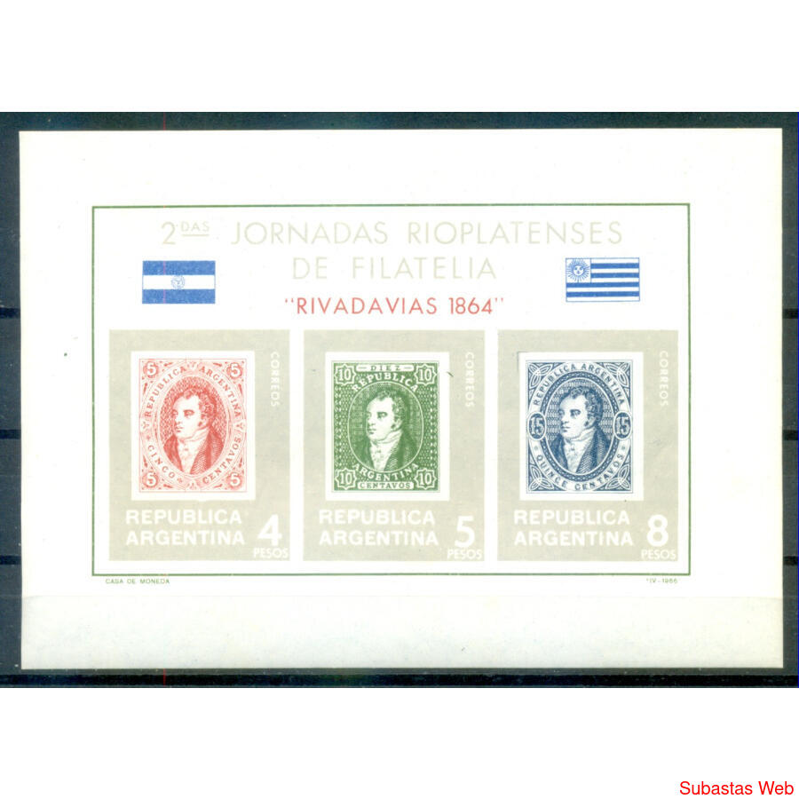 ARGENTINA GJHB20 JORNADAS FILATELICAS. HOJITA BLOQUE MINT