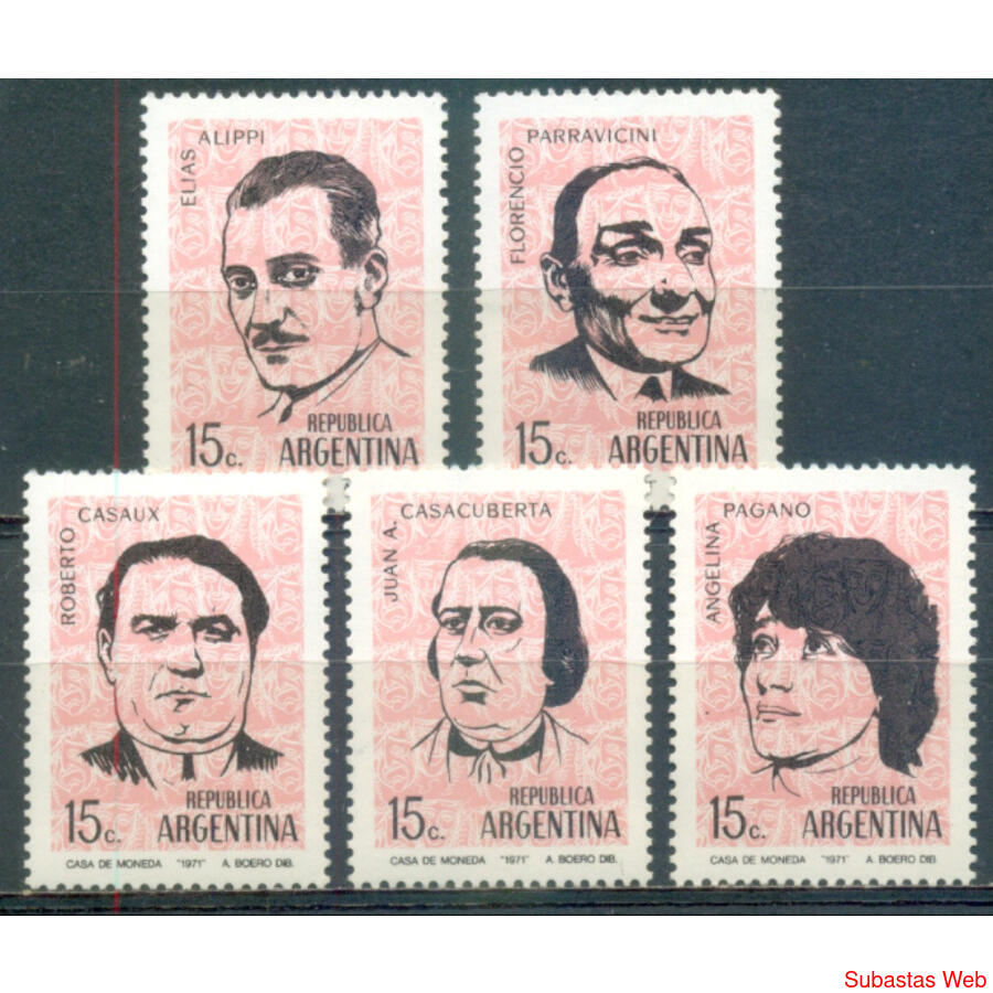 ARGENTINA GJ1557 / 1561. ACTORES ARGENTINOS. SERIE NUEVA